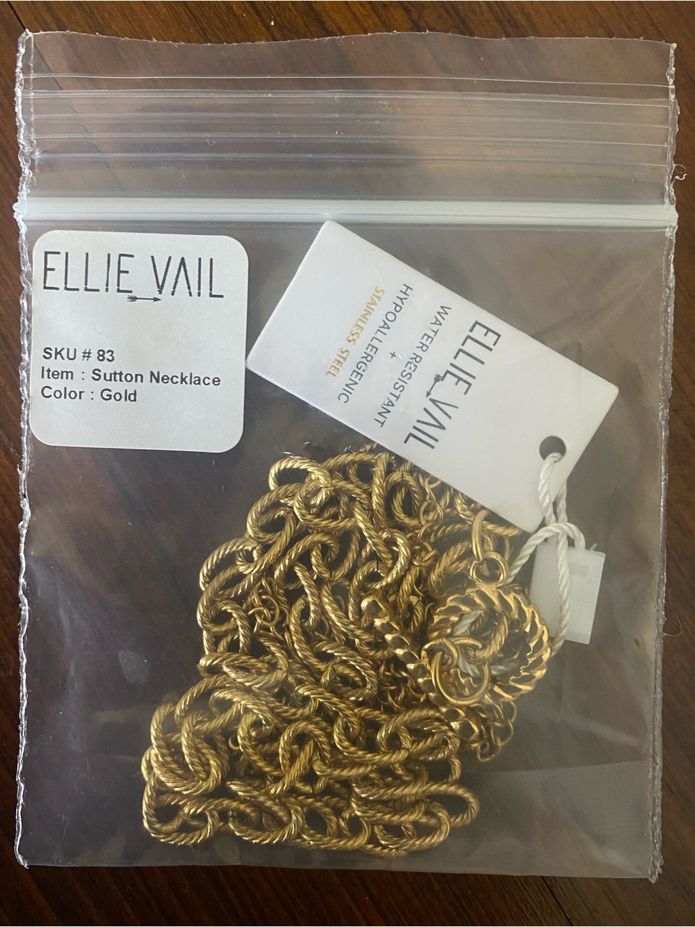 NWT Ellie Vail “Sutton” Gold Layered Necklace in Zipper Gift Pouch - Picture 13 of 14